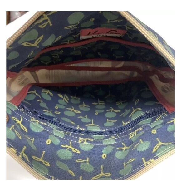 Fossil Key-Per Cross Body Bag Purse Hand Bag Floral Flowers Cream Blue Green - Picture 3 of 4